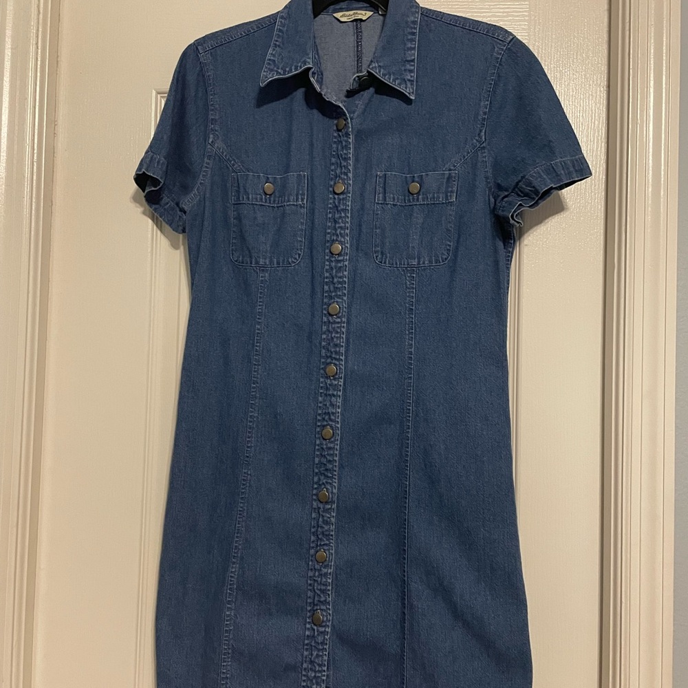 Eddie Bauer denim dress with metal buttons size m